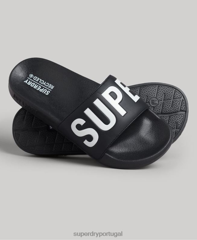 controles deslizantes de pool de núcleo de código mulheres preto sapato Superdry 2208H4385