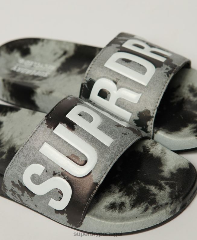sliders veganos tie dye mulheres preto sapato Superdry 2208H2003