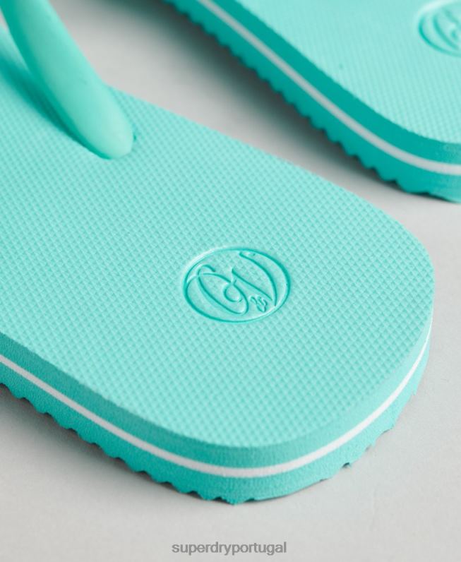 chinelos clássicos vintage mulheres azul sapato Superdry 2208H4386