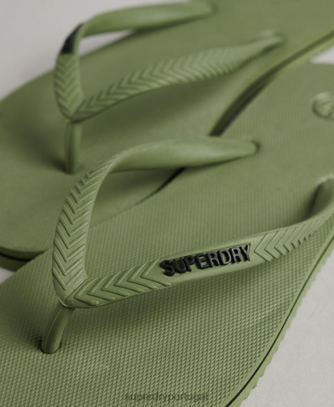 chinelos clássicos vintage mulheres caqui sapato Superdry 2208H4391