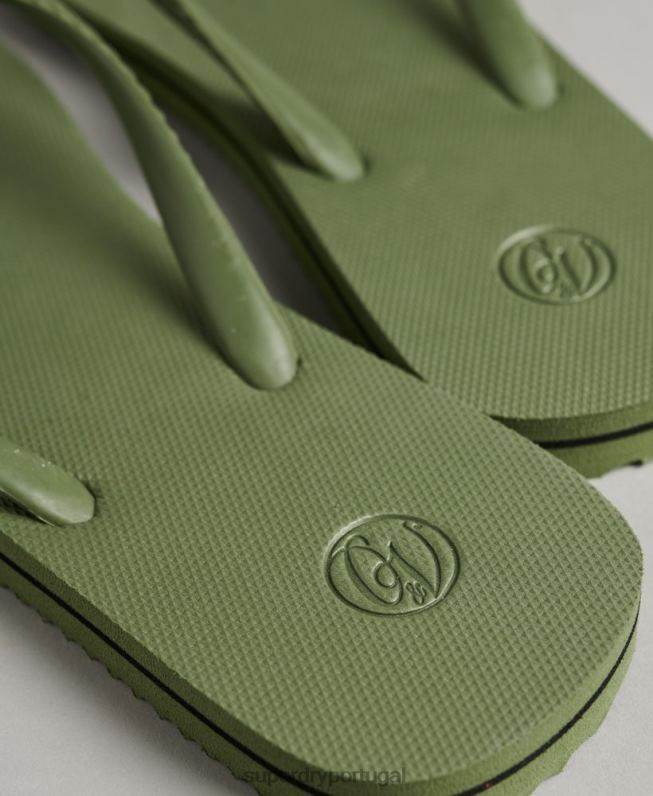 chinelos clássicos vintage mulheres caqui sapato Superdry 2208H4391