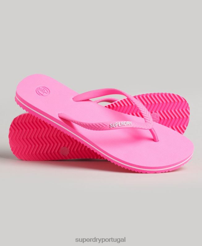 chinelos clássicos vintage mulheres rosa sapato Superdry 2208H4382