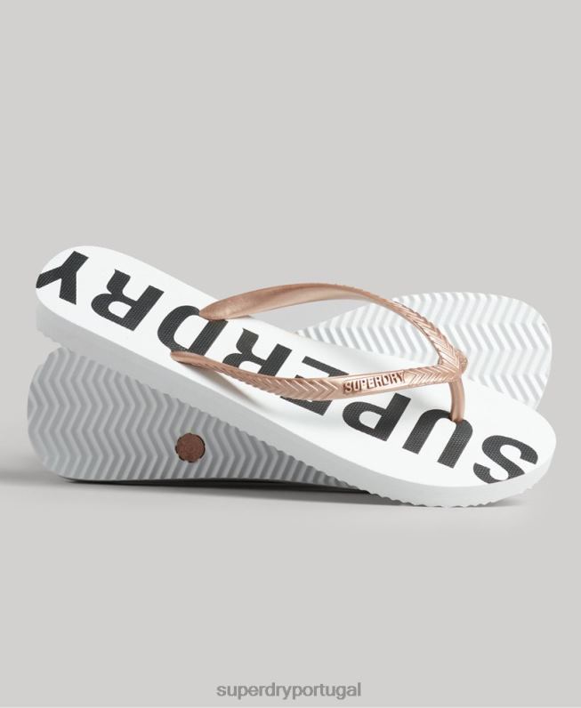 chinelos esportivos code core mulheres branco sapato Superdry 2208H4371