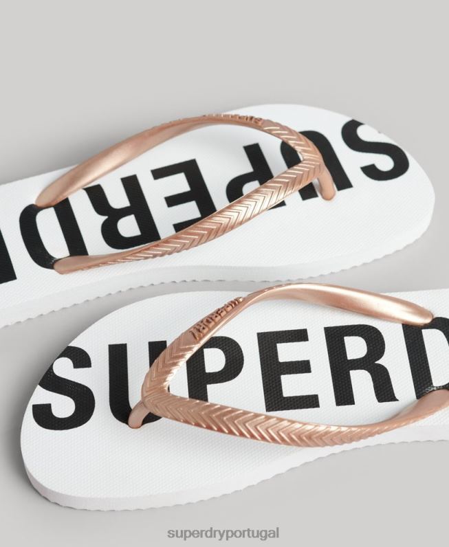 chinelos esportivos code core mulheres branco sapato Superdry 2208H4371