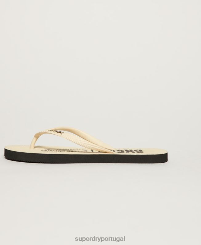 chinelos veganos mulheres creme sapato Superdry 2208H4351