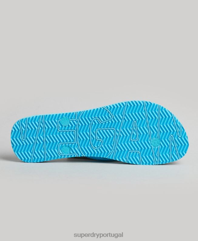 chinelos veganos vintage mulheres azul sapato Superdry 2208H4384