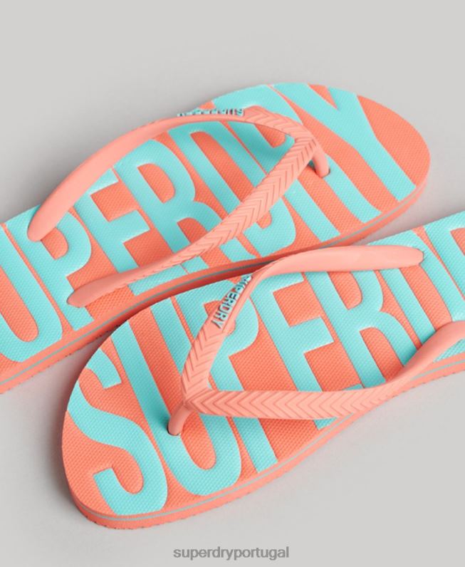 chinelos veganos vintage mulheres coral sapato Superdry 2208H4402