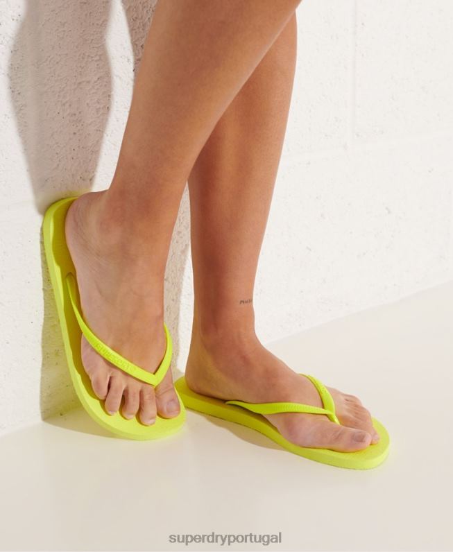 flip flop flúor super elegante mulheres amarelo sapato Superdry 2208H6689