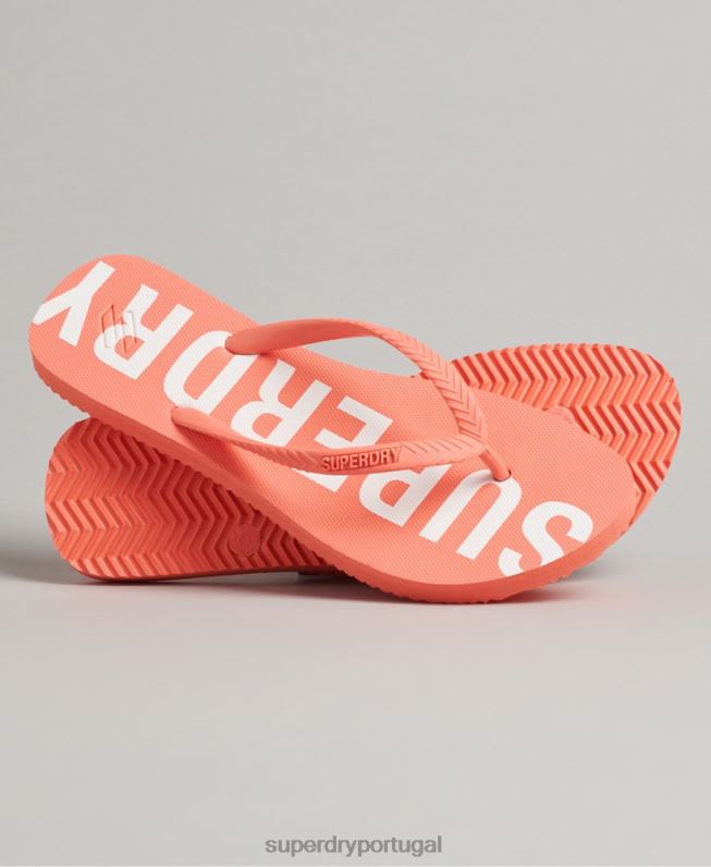 flip-flops essenciais de código mulheres coral sapato Superdry 2208H4416