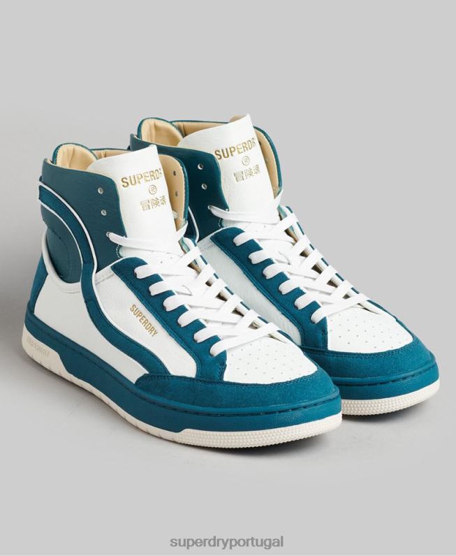 tênis vintage cano alto vegano mulheres azul sapato Superdry 2208H6731