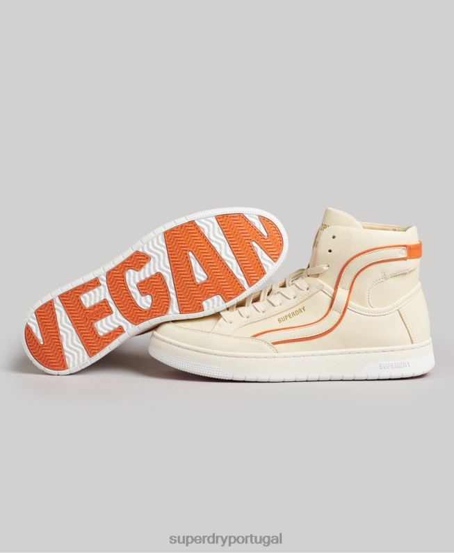 tênis vintage cano alto vegano mulheres bege sapato Superdry 2208H6730