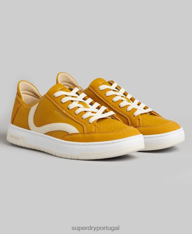 tênis vintage cano baixo com cesta vegana mulheres amarelo sapato Superdry 2208H6576