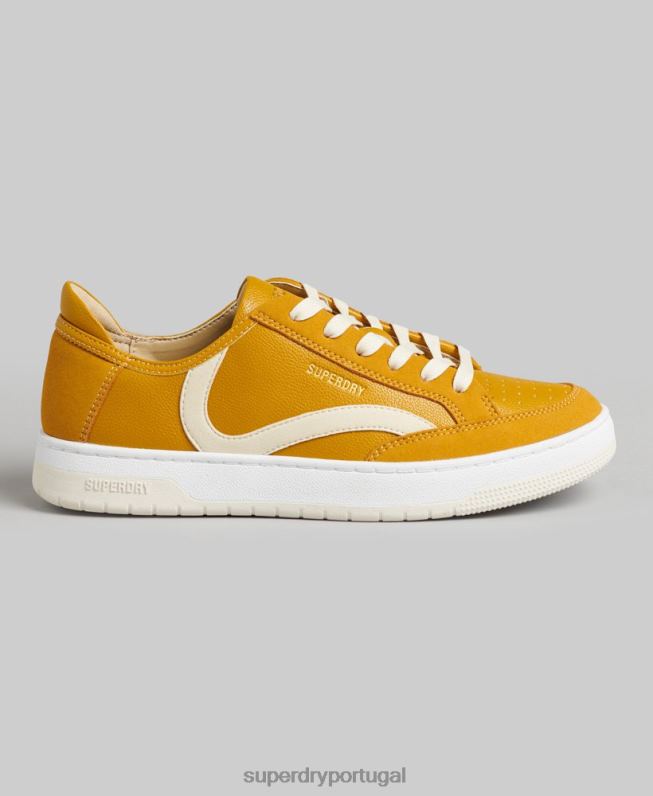 tênis vintage cano baixo com cesta vegana mulheres amarelo sapato Superdry 2208H6576