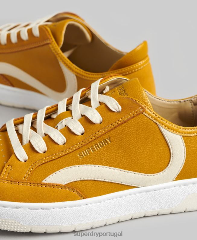 tênis vintage cano baixo com cesta vegana mulheres amarelo sapato Superdry 2208H6576