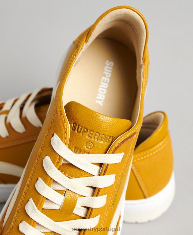 tênis vintage cano baixo com cesta vegana mulheres amarelo sapato Superdry 2208H6576