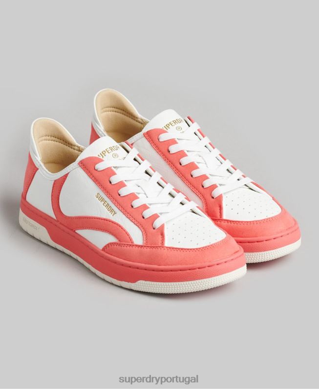 tênis vintage cano baixo com cesta vegana mulheres coral sapato Superdry 2208H6732