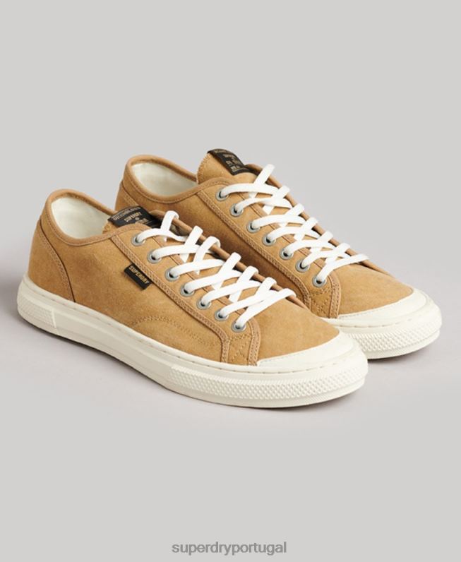 Tênis cano baixo falso vegano vintage mulheres bege sapato Superdry 2208H4347