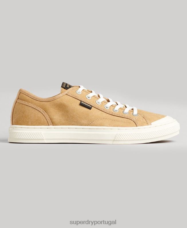 Tênis cano baixo falso vegano vintage mulheres bege sapato Superdry 2208H4347