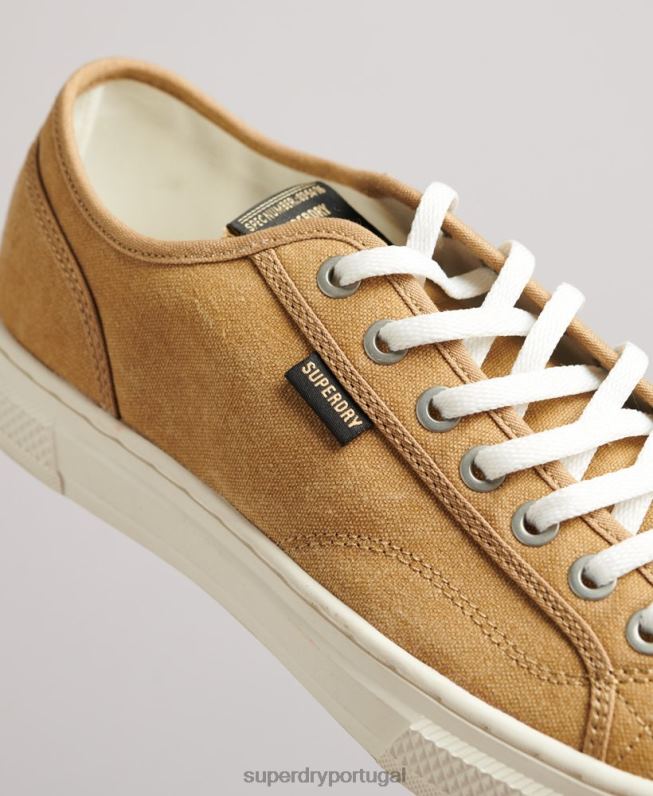 Tênis cano baixo falso vegano vintage mulheres bege sapato Superdry 2208H4347