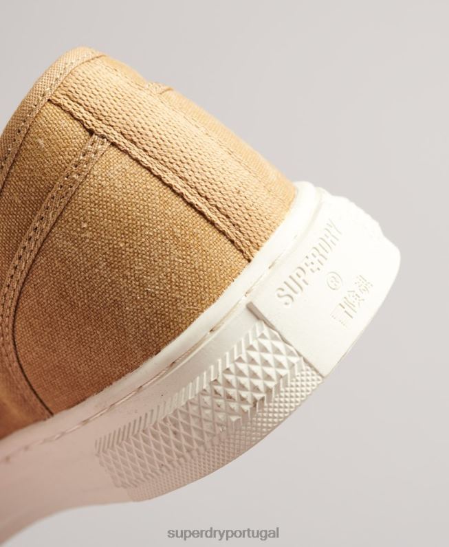 Tênis cano baixo falso vegano vintage mulheres bege sapato Superdry 2208H4347