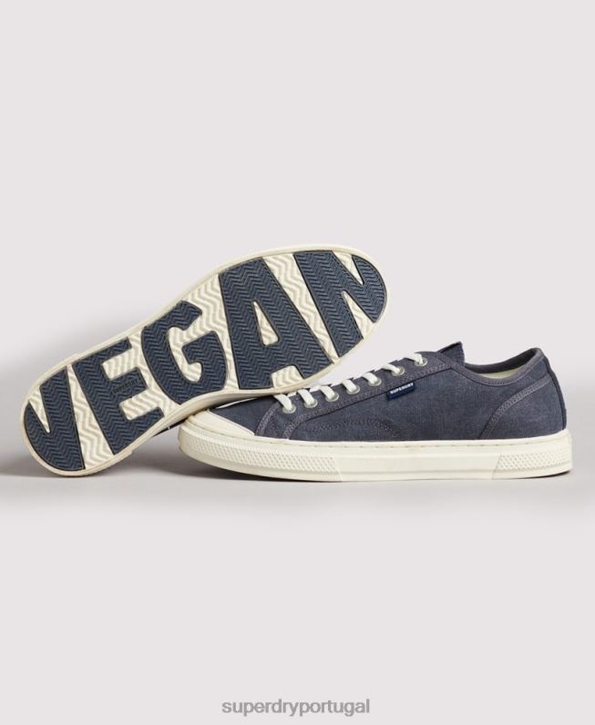 Tênis cano baixo falso vegano vintage mulheres marinha sapato Superdry 2208H4420
