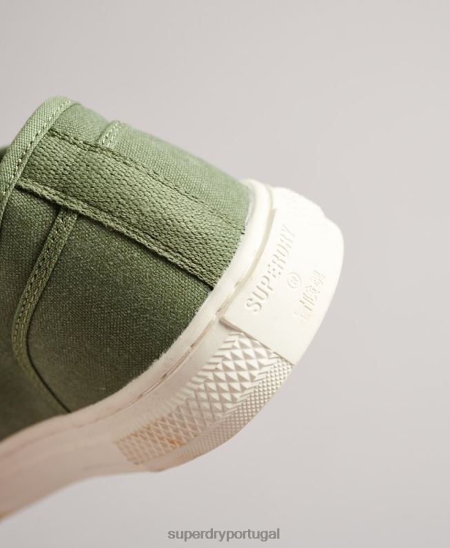 Tênis cano baixo falso vegano vintage mulheres verde sapato Superdry 2208H4423