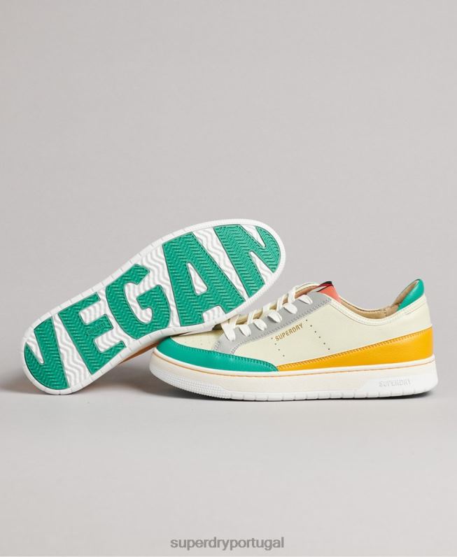 tênis vintage cano baixo com cesta vegana mulheres amarelo sapato Superdry 2208H4356