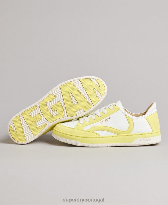 tênis vintage cano baixo com cesta vegana mulheres amarelo sapato Superdry 2208H4421