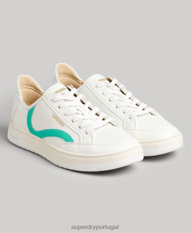 tênis vintage cano baixo com cesta vegana mulheres branco sapato Superdry 2208H4363