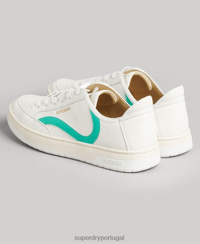 tênis vintage cano baixo com cesta vegana mulheres branco sapato Superdry 2208H4363