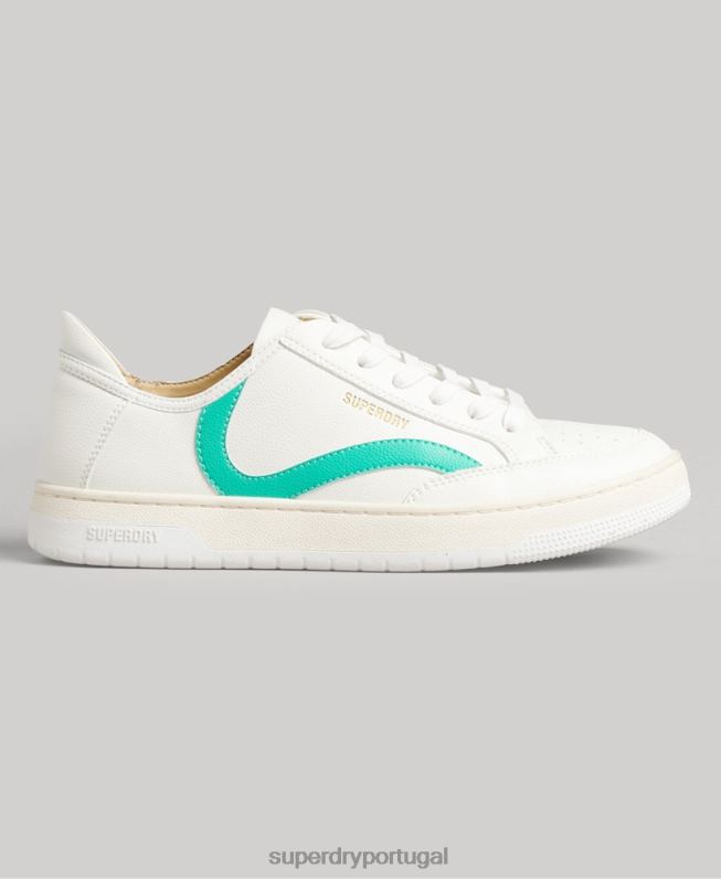 tênis vintage cano baixo com cesta vegana mulheres branco sapato Superdry 2208H4363