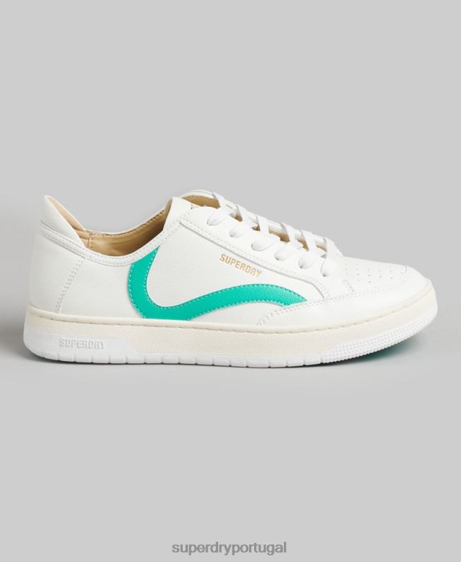 tênis vintage cano baixo com cesta vegana mulheres branco sapato Superdry 2208H4363