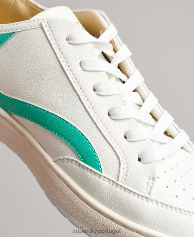 tênis vintage cano baixo com cesta vegana mulheres branco sapato Superdry 2208H4363