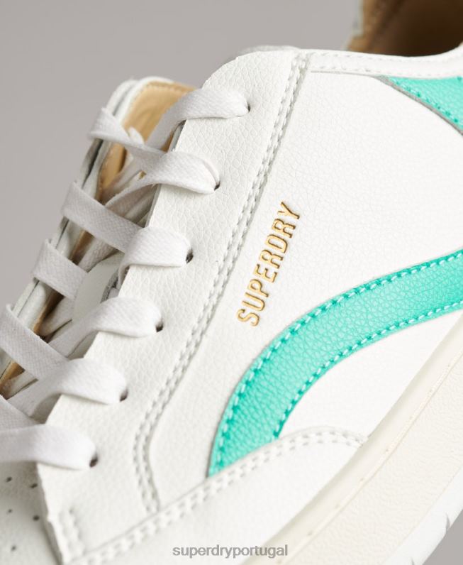 tênis vintage cano baixo com cesta vegana mulheres branco sapato Superdry 2208H4363