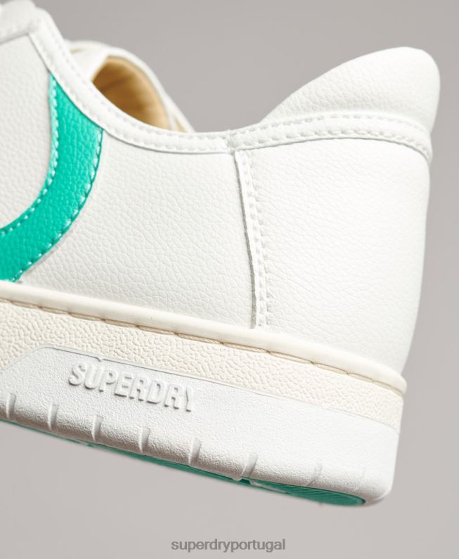 tênis vintage cano baixo com cesta vegana mulheres branco sapato Superdry 2208H4363